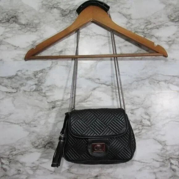 BCBGMaxAzria Bag BlackCrossbody Quilted Chain Purse Leather - Picture 4 of 13